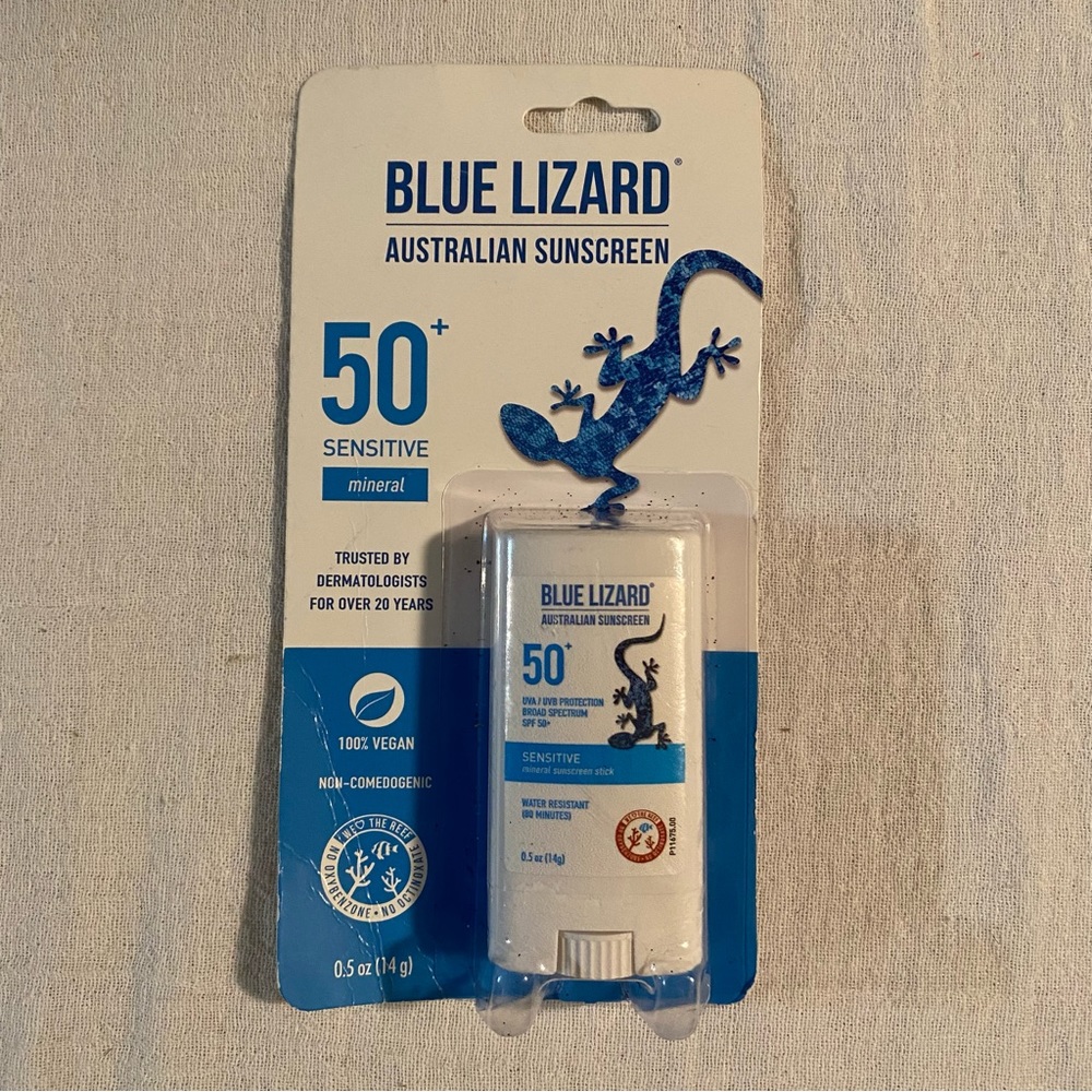 -Blue Lizard Australian Sunscreen SPF 50+ Sensitive Mineral Stick 0.5 oz